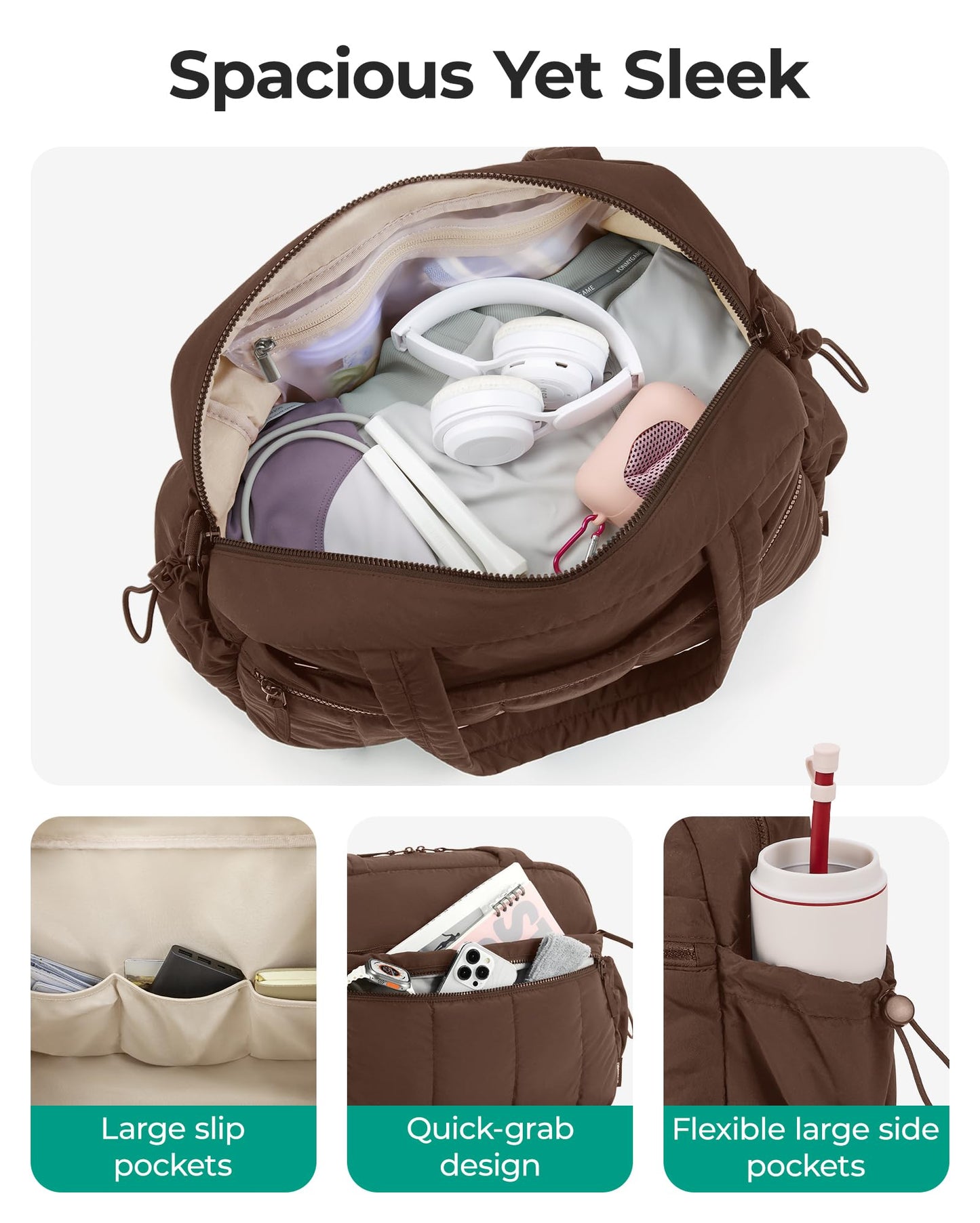 BAGSMART Duffle Bag for Travel, Gym Bag for Women, Weekender Carry on Bag