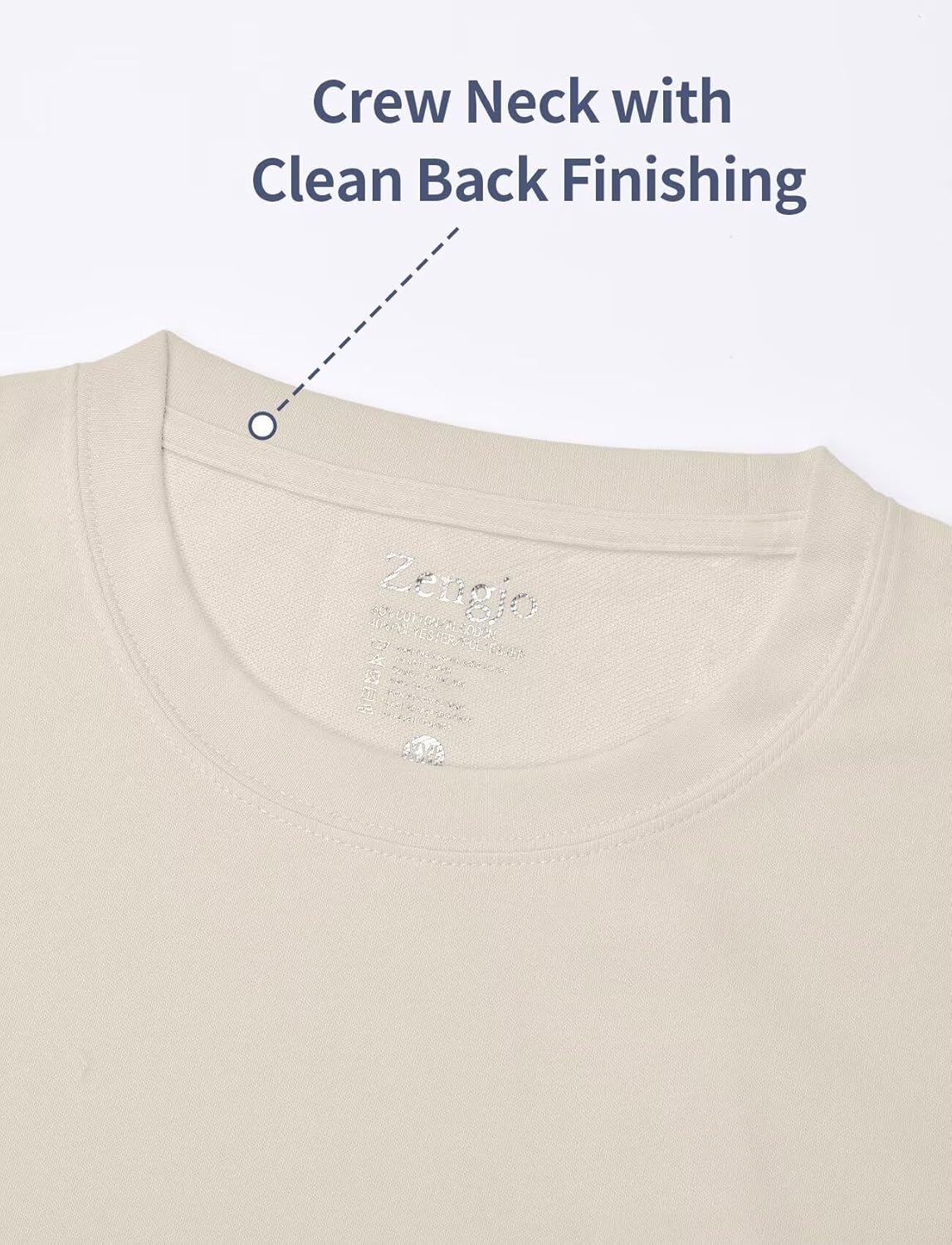 Zengjo Men's Crewneck T-Shirts - Soft, Relaxed Fit Basic Tees in Comfortable Triblend Fabric