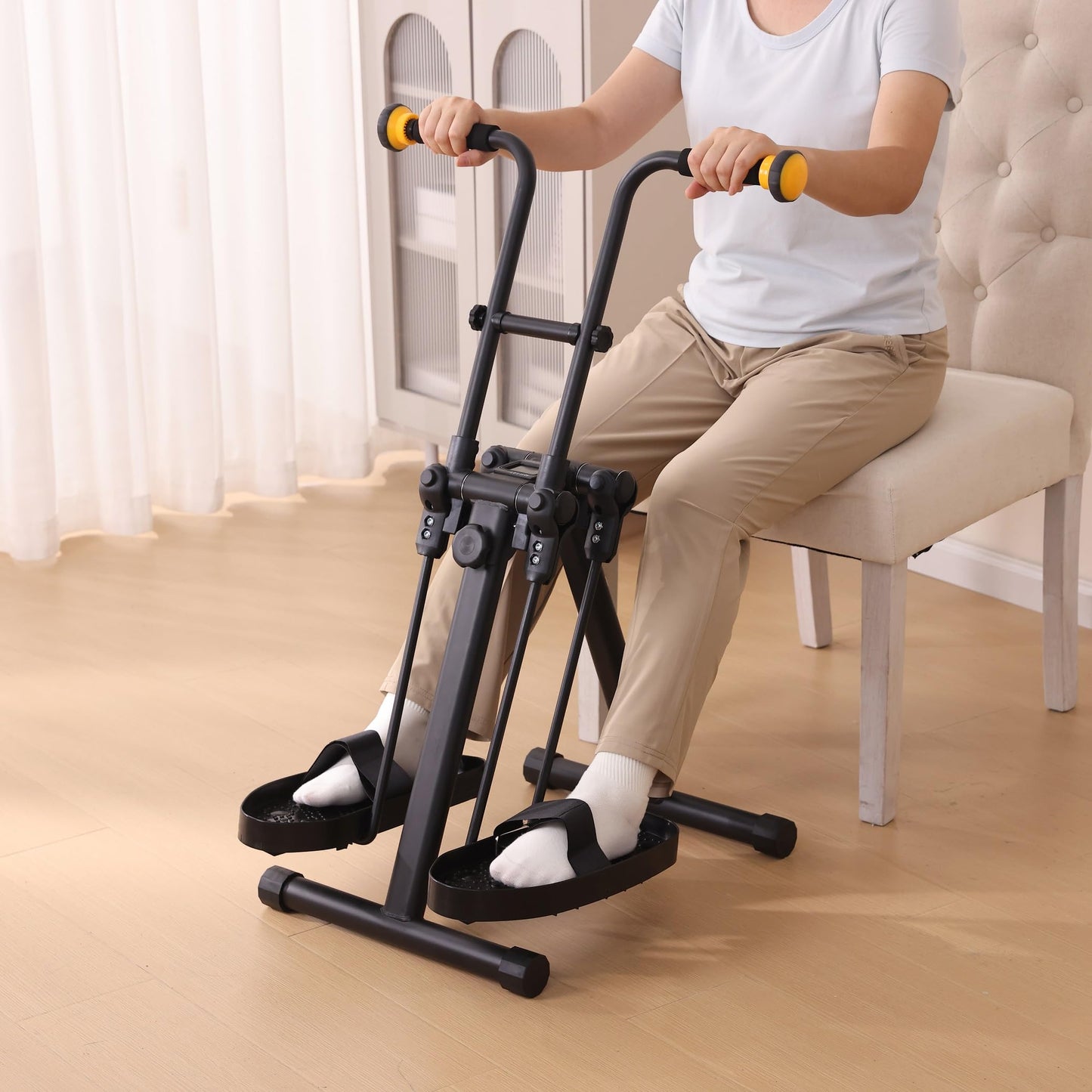 MDODM Pedal Exerciser Bike for Seniors, Arm Leg Hand and Knee Elderly Exercise Equipment, Sitting Home Exercise Machine for Total Body, Upper and Lower Limb Trainer