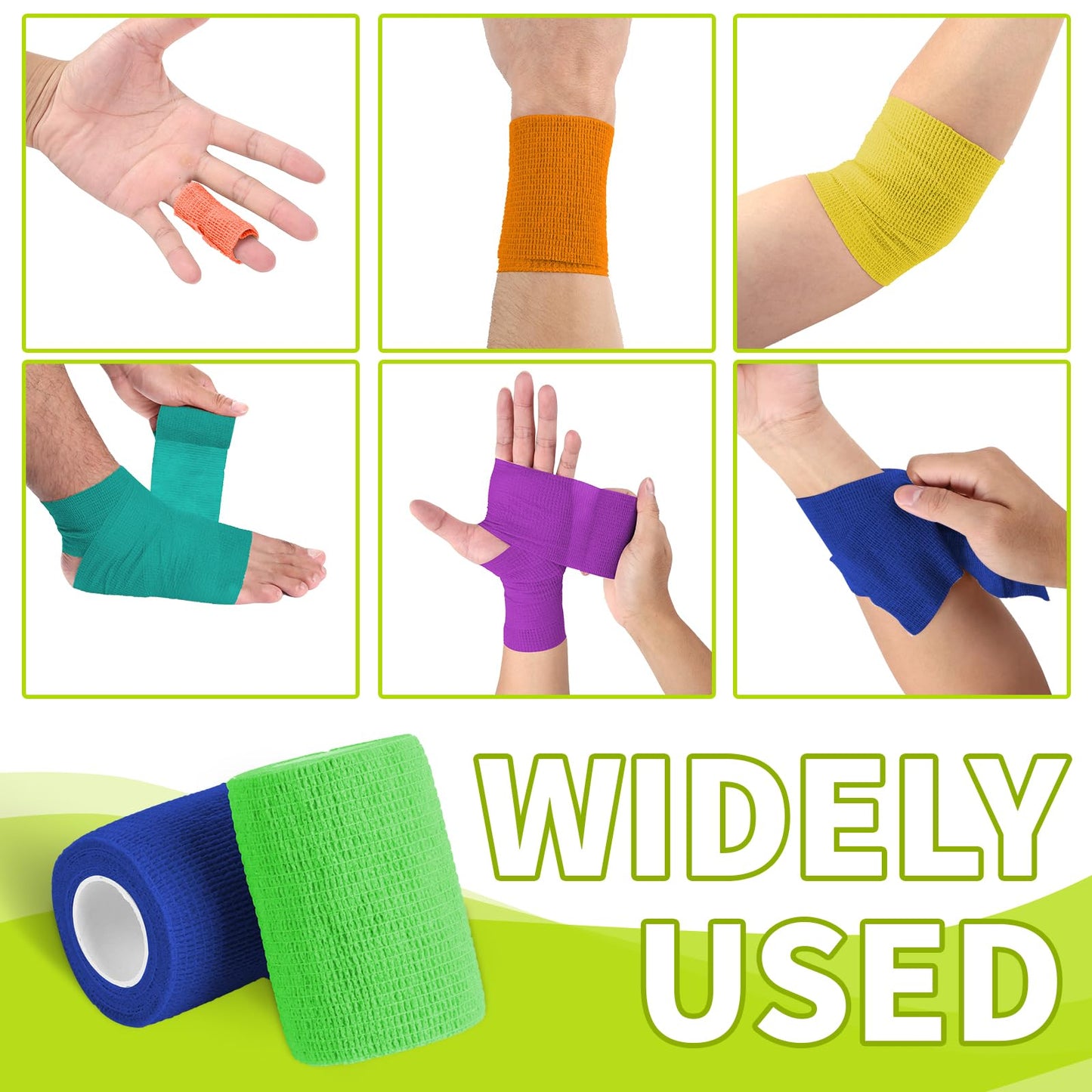 54 Pack Colorful Self Adhesive Bandage Wrap Bulk 4 Inch x 5 Yards Cohesive Bandage,Vet Wrap Breathable Elastic Self-Adherent Tape for Stretch Athletic Sports Wrist Ankle Dogs Pet Vet Wrap