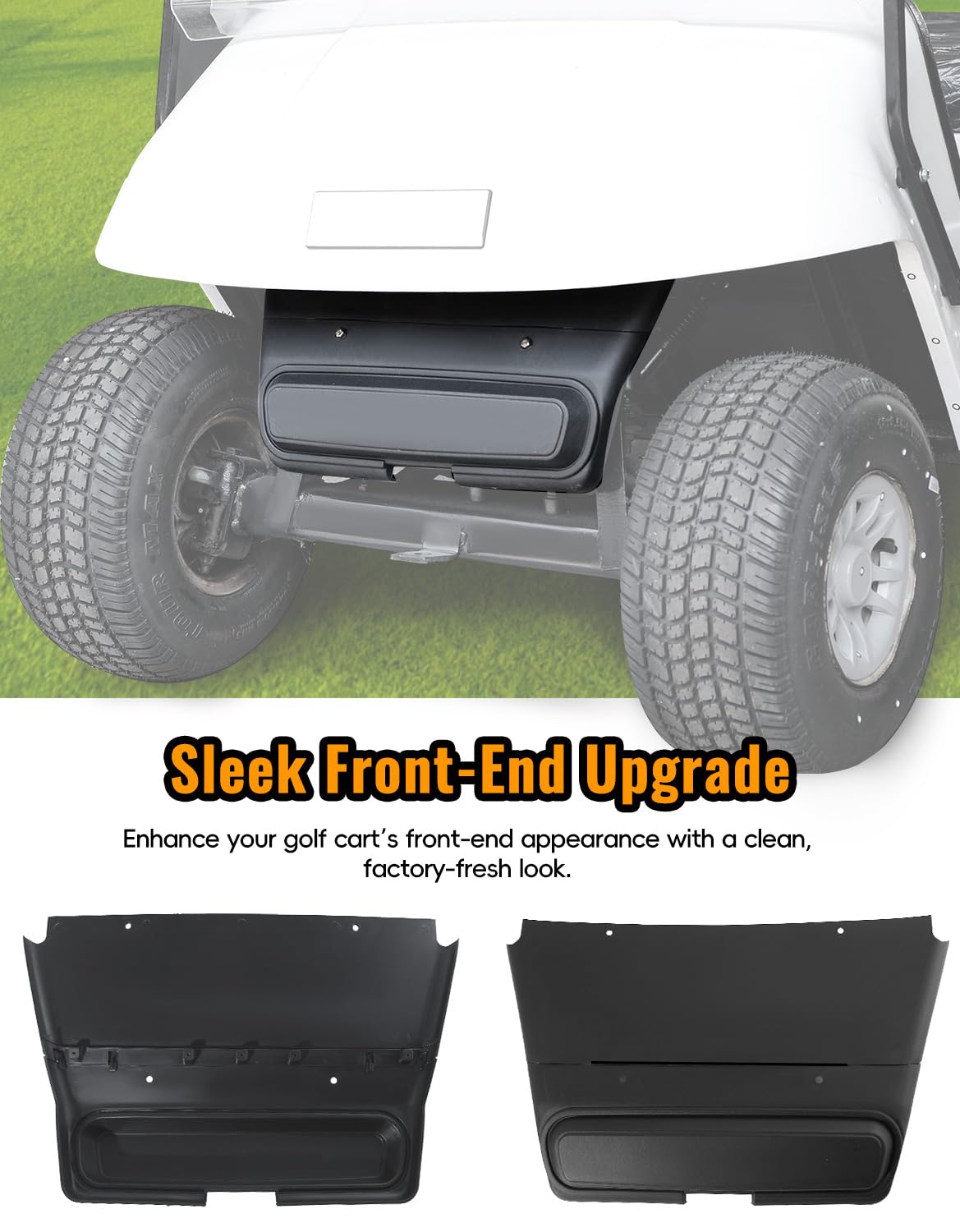 LUXEMOTO Combined Golf Cart Front Shield for EZGO TXT, 2PCS Plastic Shock Shield Cover Bumper Guard for EZGO TXT Golf Cart Accessories, Replaces OEM #27166G01, 27166G02, 27166G04
