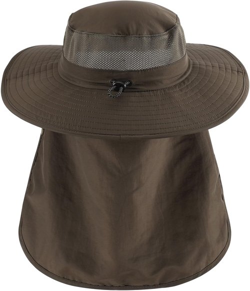 Home Prefer UPF 50+ Sun Hat - Wide Brim Fishing Hat with Neck Flap for Summer UV Protection