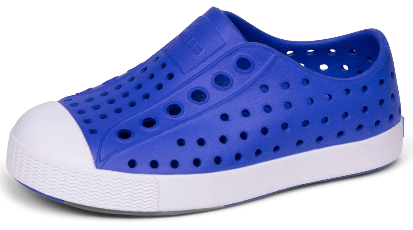 Native Shoes Unisex-Kids Jefferson Sneakers, UV Blue/Shell White, 7 Toddler