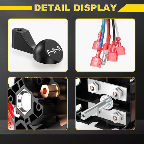 Golf Cart 48V Forward Reverse Switch Assembly and Handle for Club Car DS, Club Car Forward and Reverse Switch for 1996-UP DS/2018-UP Tempo, OEM# 1017530-05, 1012987