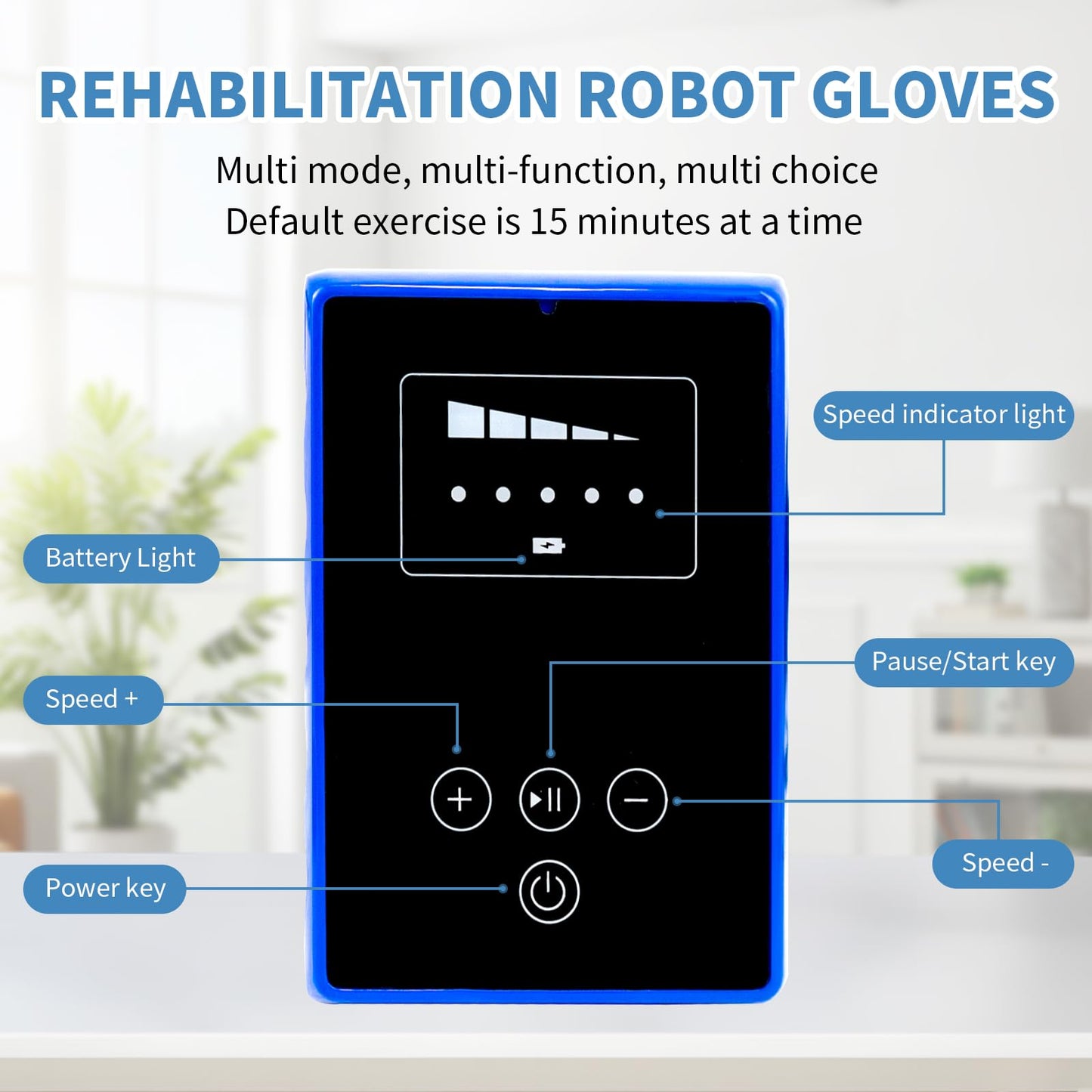 Hand Rehabilitation Equipment, Therapy Gloves for Stroke Hand Recovery Device, Robotic Rehab Glove for Finger Training, Adjustable Strength Hands Exerciser