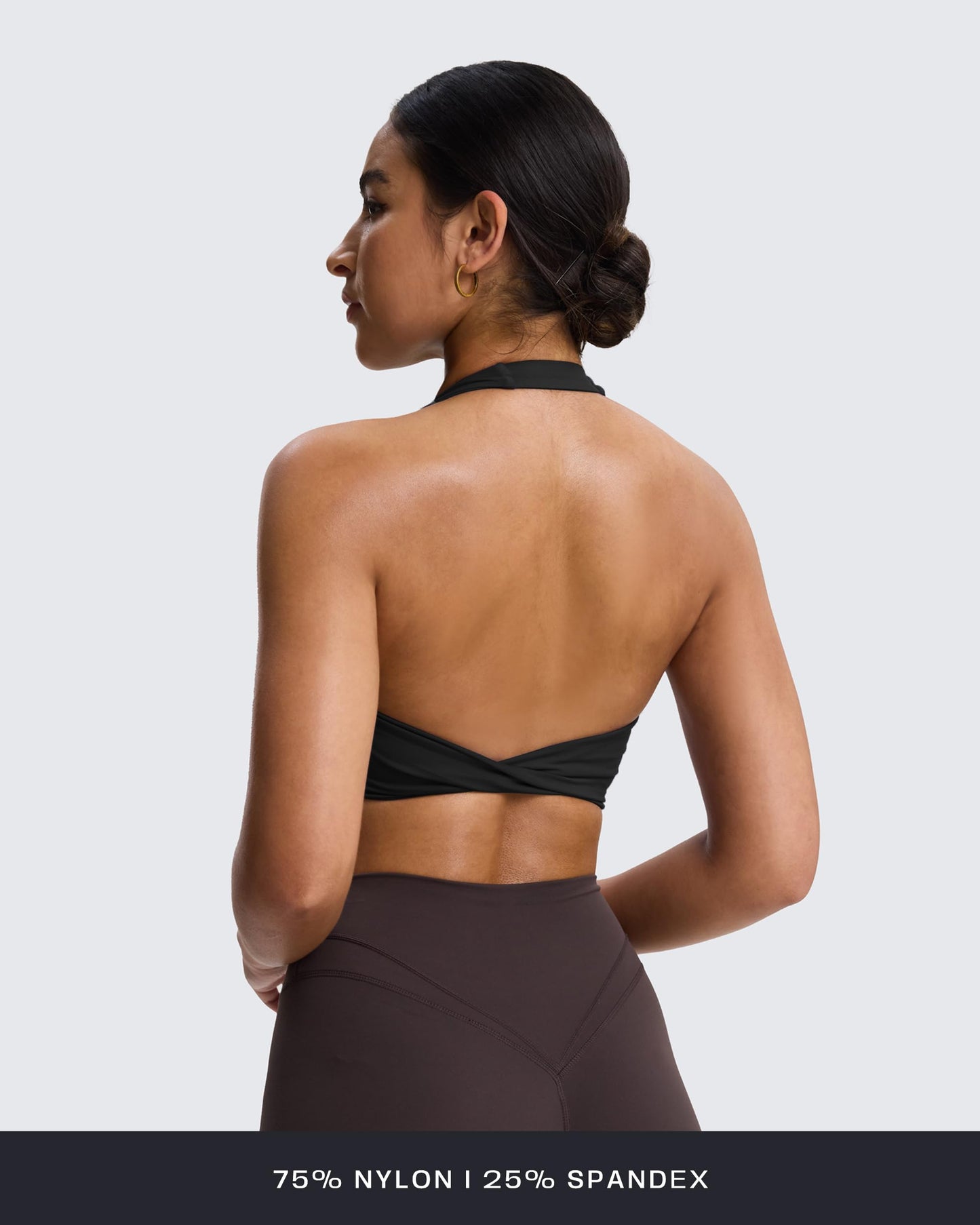 Aoxjox Women's Workout Halter Sport Bras Fitness Rosie Bra Yoga Crop Tank (Black, Small)