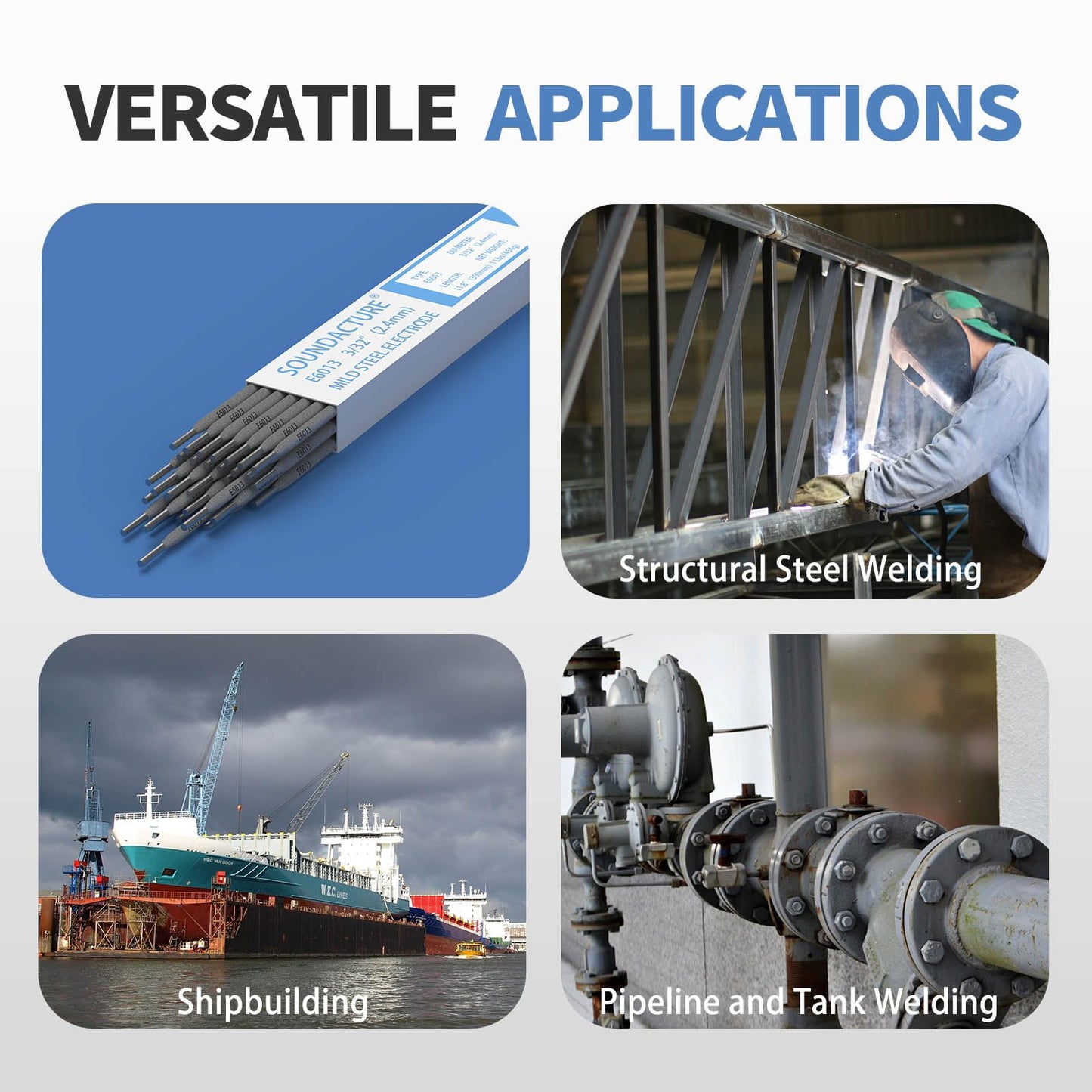 SOUNDACTURE E6013 Welding Rod 3/32" 1lb Carbon Steel Stick Electrodes for Arc Welding Machine - Easy Strike, Smooth Arc, Reliable Performance