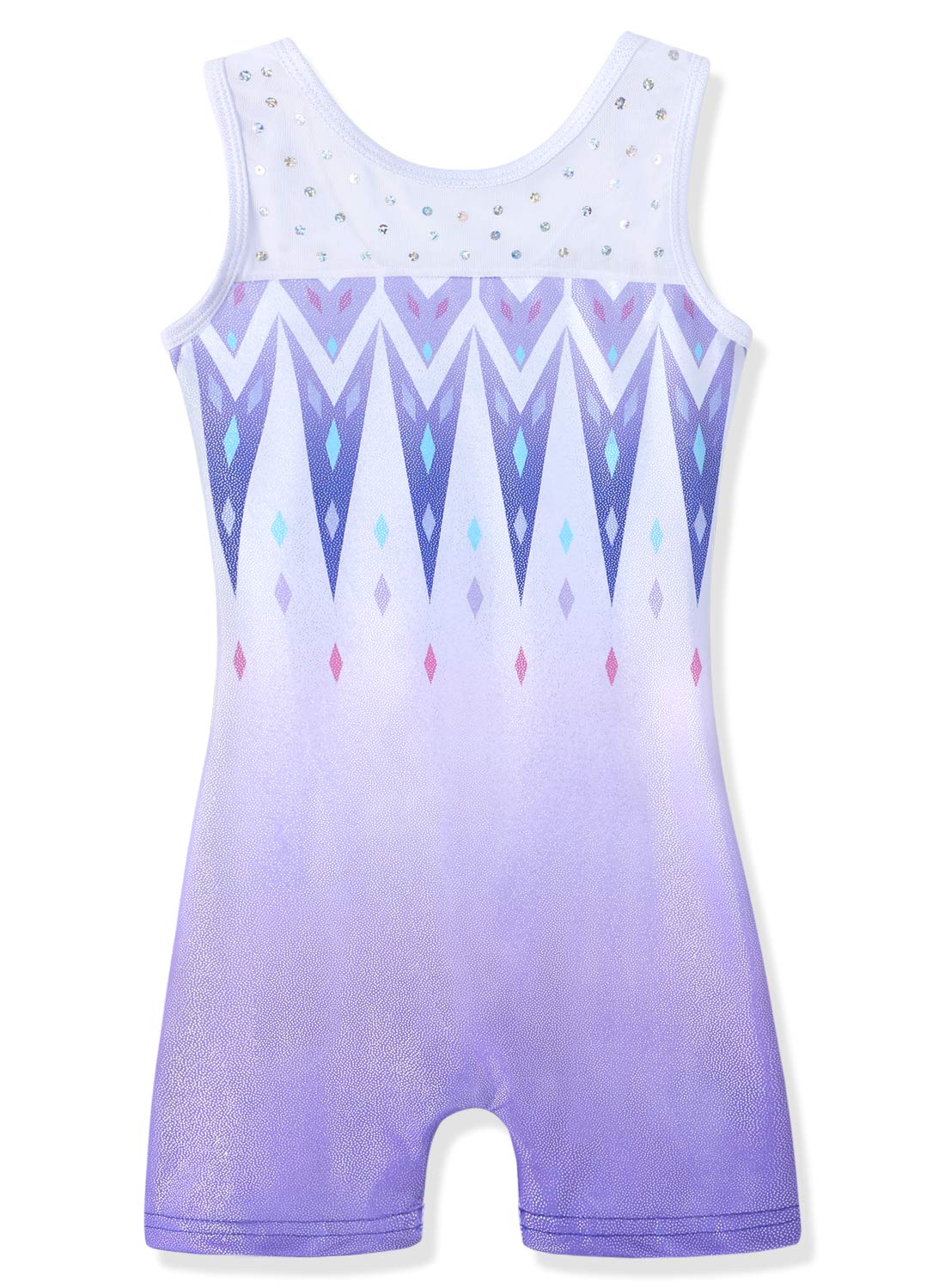 HOZIY Girls Gymnastics Leotards Size 6-7 Leotards With Shorts for Kids Purple Snow