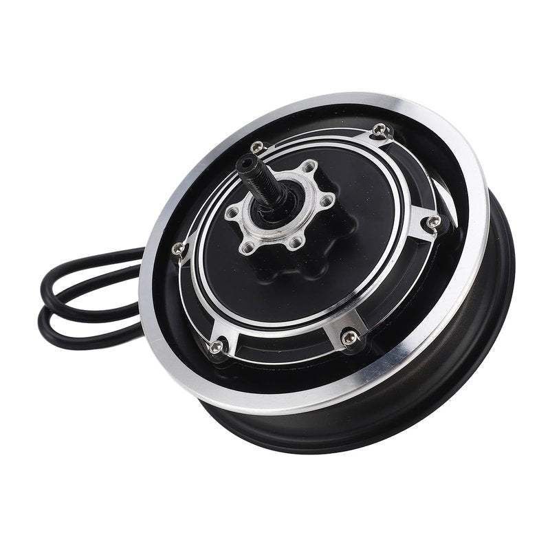 YYQTGG Electric Scooter Hub Motor 48V 100W Electric Brushless Disc Brake Hub Motor for 10 Inch Outer Tire, Aluminum Alloy Wheel