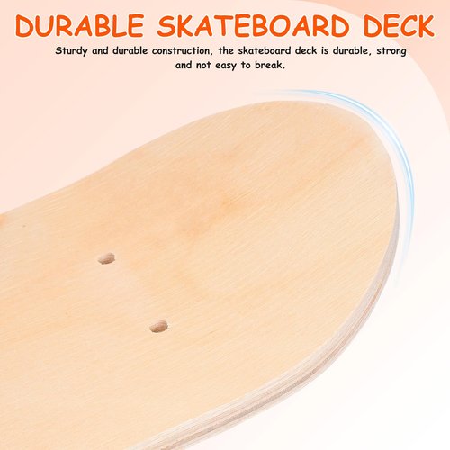 SUPVOX Blank Skateboard Deck, 7-ply Maple Wood DIY Unfinished Board 16. 9 Inch Long, Double-Sided Blank Surface for Painting, Graffiti Art and Kids Creative Projects