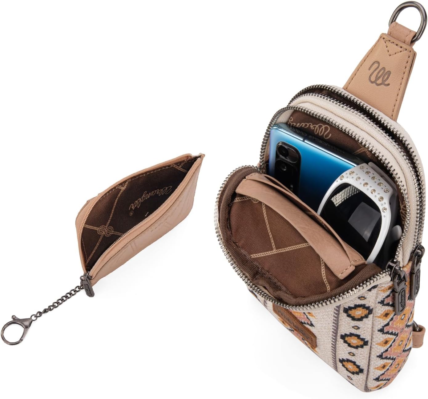 Wrangler Aztec Crossbody Sling Bag for Women - Stylish Wallet Set | Versatile & Functional