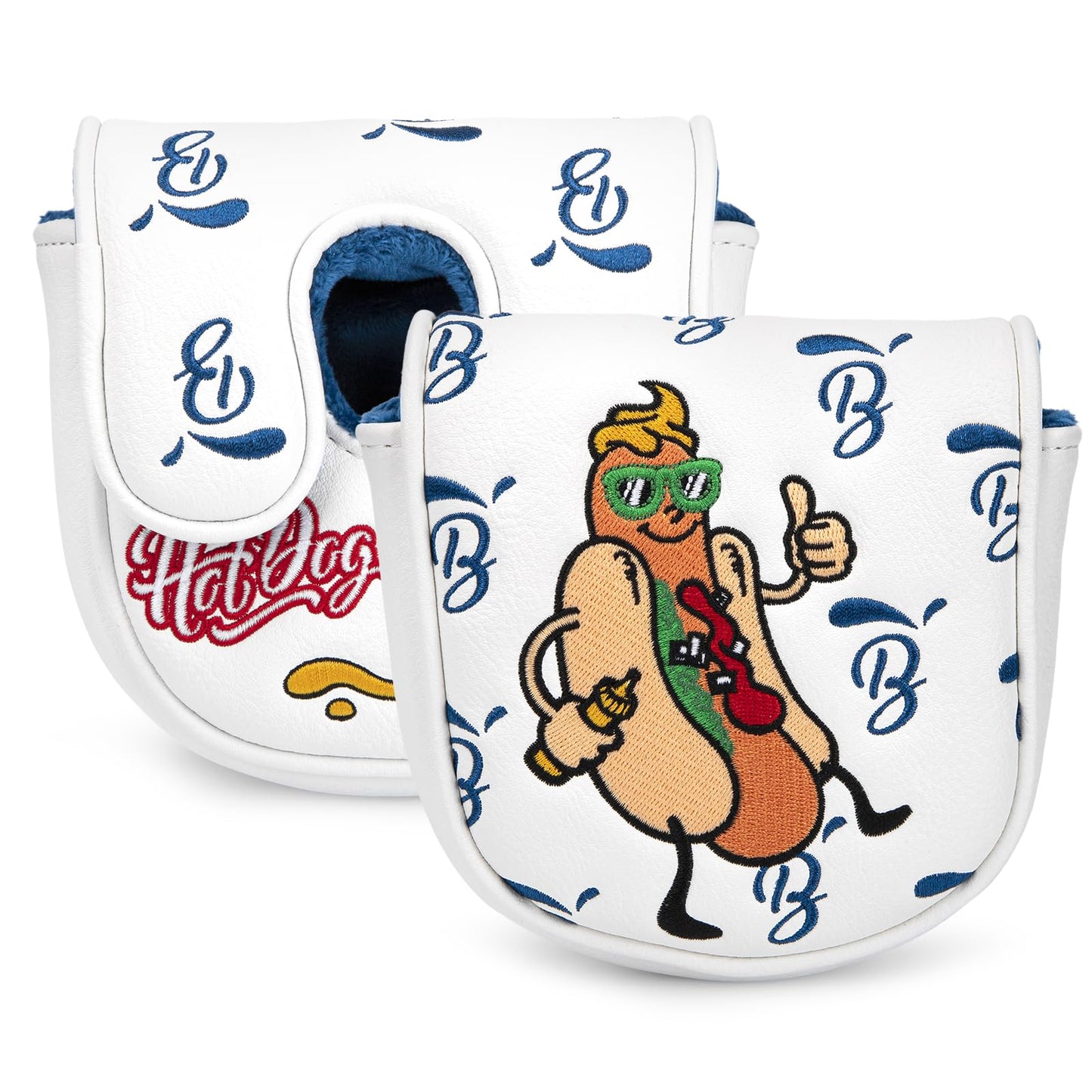 Golf Putter Covers DF3 Mallet Putter Putter Headcover Hot Dog with Magnetic Closure Golf Club Covers Leather Mallet Putter Covers for DF3 Putter