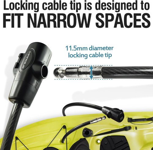 MARQUE Bike Lock with Key - Anti-Theft Security Cable for Bicycles, Scooters | 3/8” (4Ft, 7Ft, 15Ft, 25Ft) Options