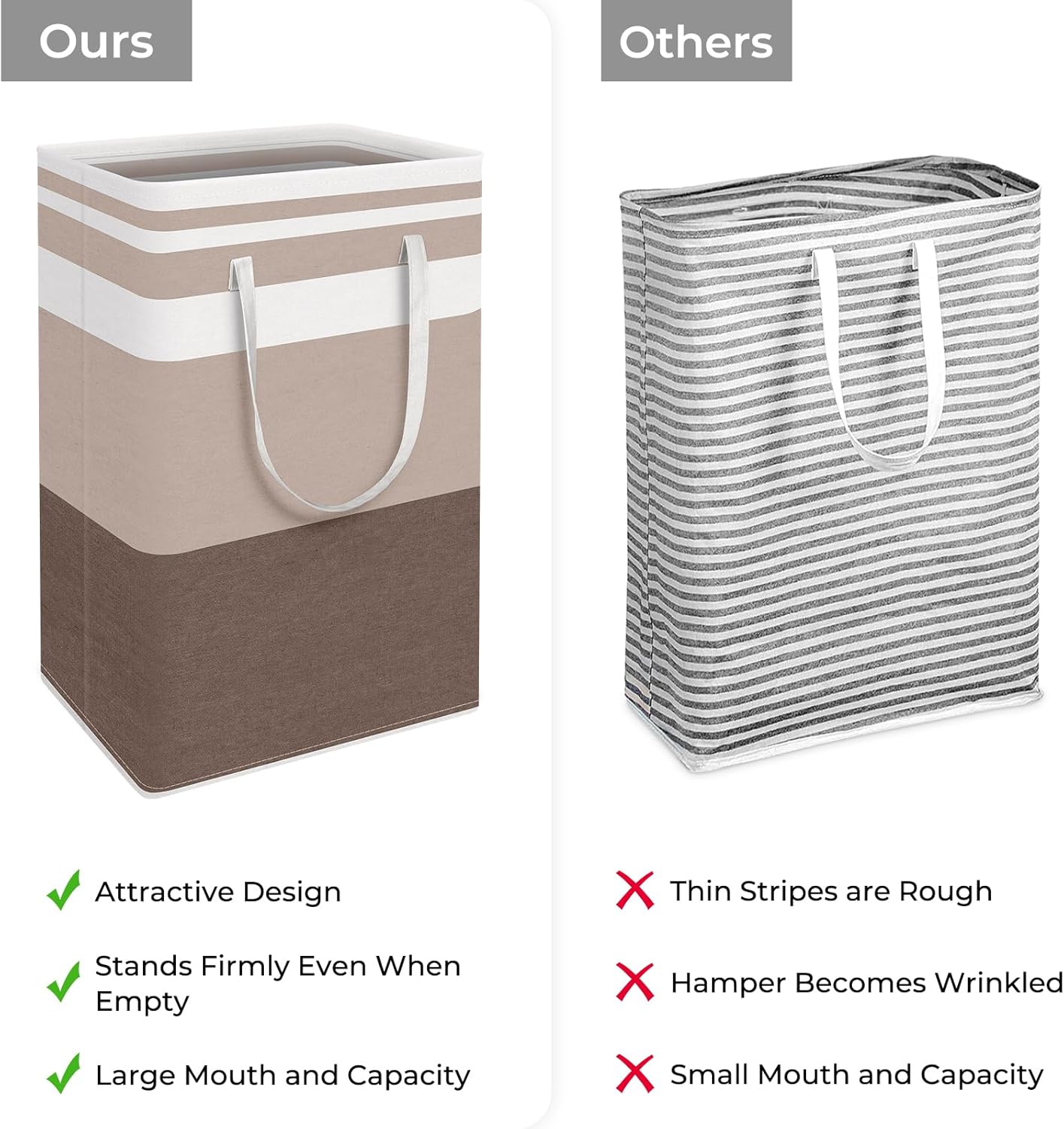Waterproof 100L Laundry Basket Set - Collapsible Freestanding Hamper with Extended Handles - 2-Pack Gradient Grey for Clothes & Toys