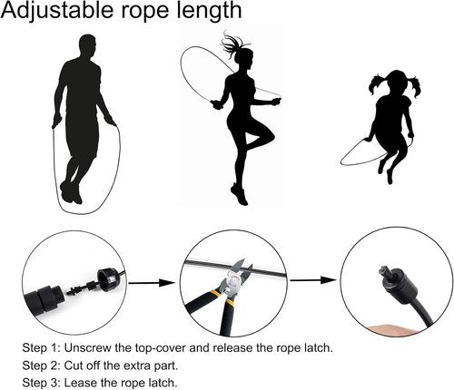 BOOMIBOO Adjustable Jump Rope - Tangle-Free Skipping Rope with Ball Bearings for All Ages | Home & Gym Use