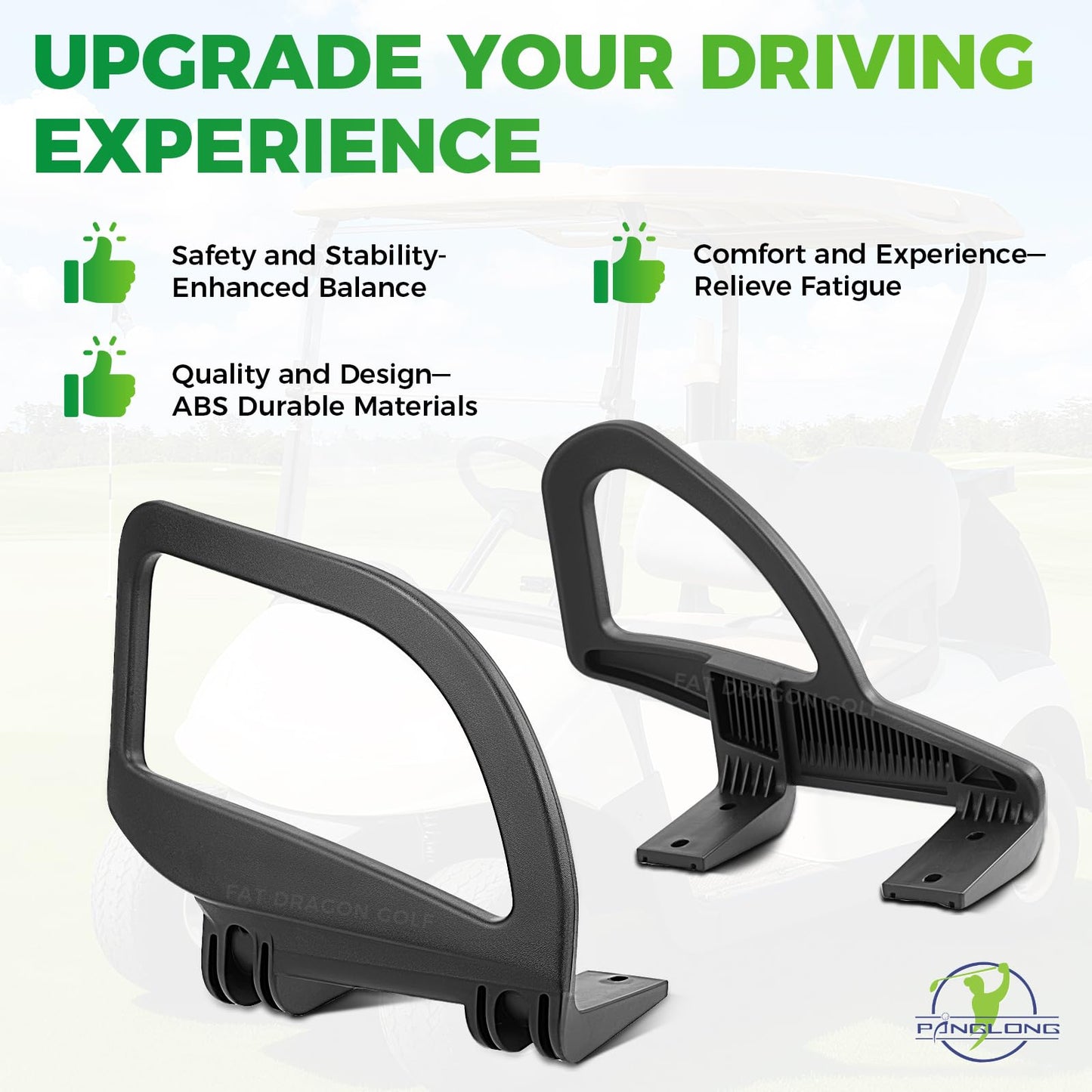 Panglong Golf Cart Arm Rest Hip Restraint, EZGO Seat Handle Kit Suitable for 2008-Up EZGO RXV Golf Cart Driver and Passenger Side, OEM# 607653 607532