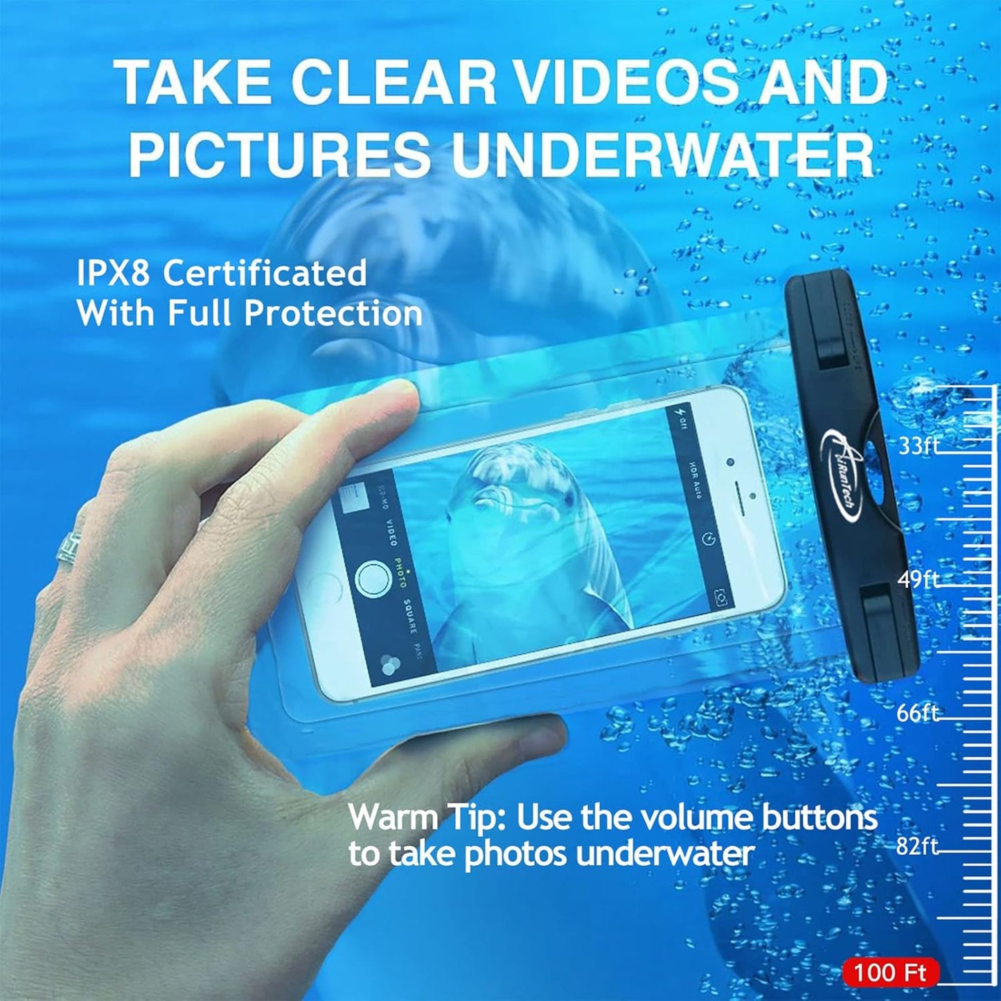 AiRunTech Waterproof Fanny Pack - IPX8 Dry Bag for Phones | Perfect for Snorkeling, Beach, and Pool Activities
