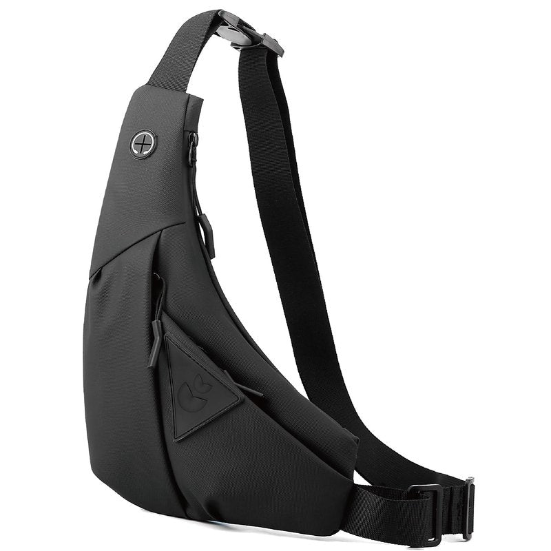 Small Sling Shoulder Crossbody Bag Men Women, Lightweight Anti-theft One Strap Casual Chest Bag Slim Backpack for Outdoor Walking Trip Hiking Biking Black