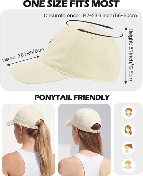 American Trends Women's Baseball Cap - Cute Heart Design | Adjustable Cotton Hat for Everyday Wear