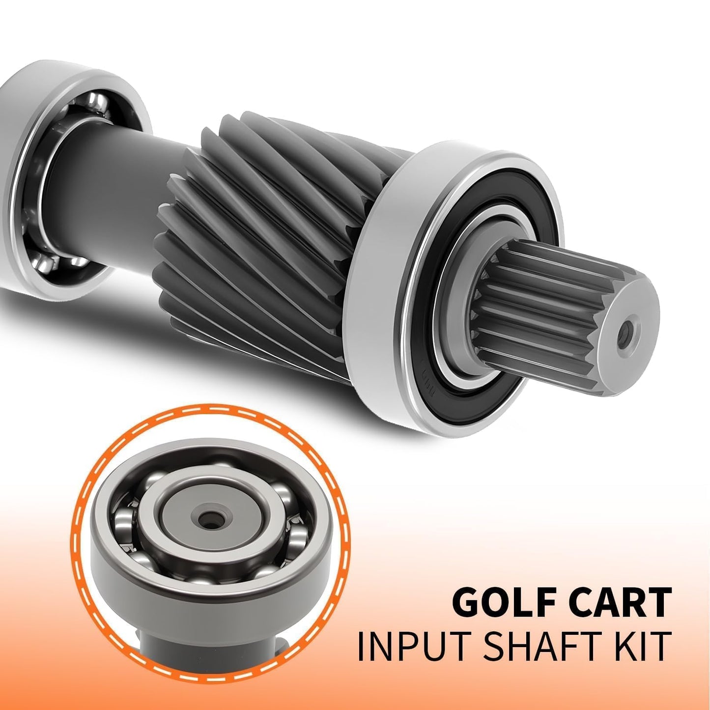 Aspaton Electric Golf Cart Input Shaft Kit 19 Splines/21 Tooth, 1.5" Diameter Compatible with TXT & Medalist 1994-up, Marathon 1988-1994 Electric Golf CartCart Fit 28095G01 26926G01 612556