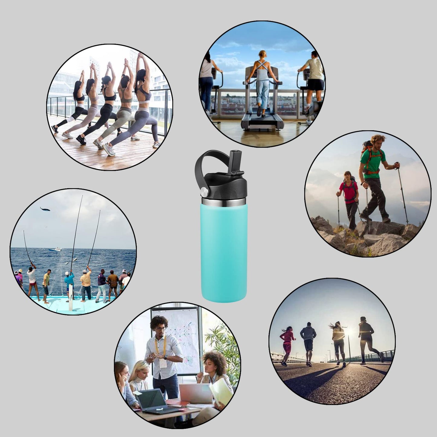 DBIW Straw Lid Compatible with 12 16 18 32 40 oz Wide Mouth Hydroflask, Lids with Straws for Water Bottle Accessories, Replacement Straw Cap with Flex Handle for Hydro Flask, Black
