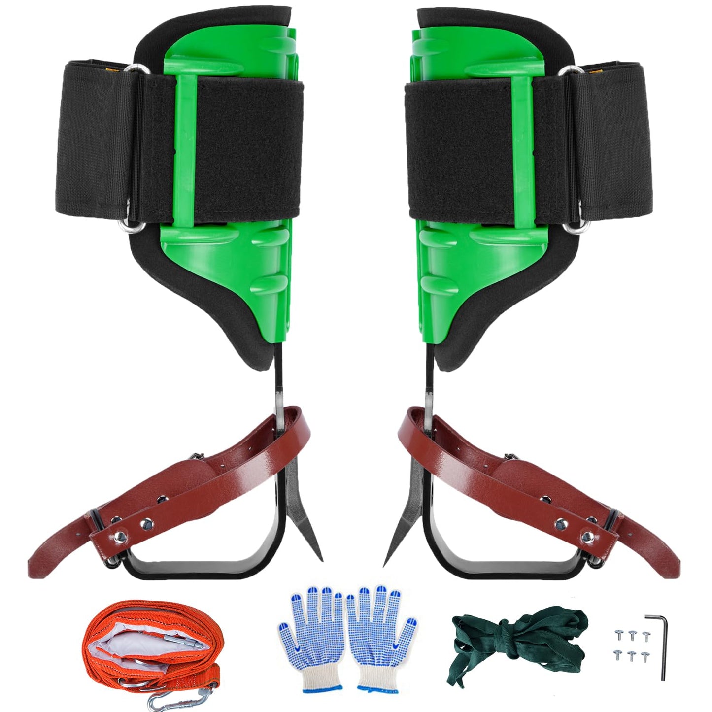 Ksdolip Adjustable Tree Climbing Spikes Set – Heavy-Duty Gear for Safe Climbing, Fruit Picking & Hunting | Steel Spikes & Secure Straps