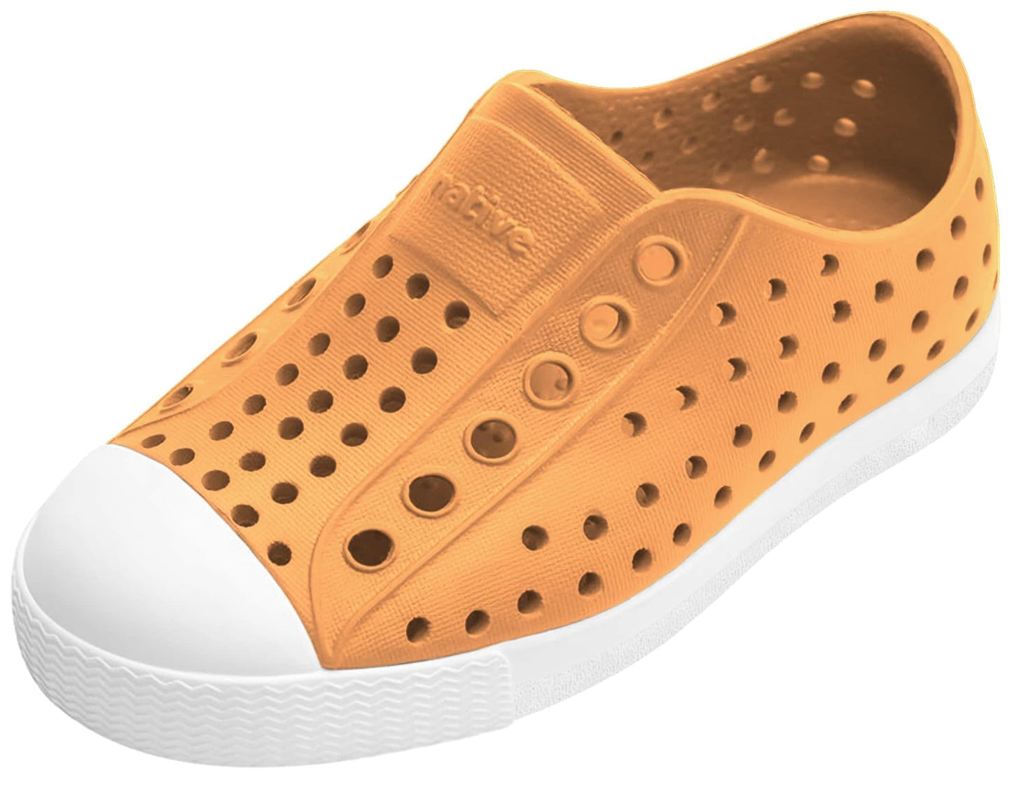 Native Shoes Unisex-Kids Jefferson Sneakers, Papaya Orange/Shell White, 1 Little Kid
