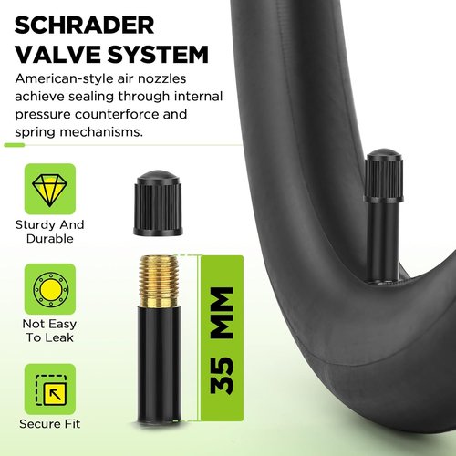 Bike Tube 2-Pack by [Brand Name] - 20/26 x 1.75/2.125 with 35mm Schrader Valve & 2 Levers | Durable Butyl Inner Tubes for MTB, Cruisers, Road Bikes