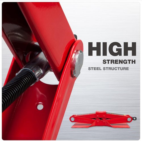 BIG RED T10152 Steel Scissor Lift Jack - 1.5 Ton (3,000 lb) Capacity Car Kit in Red