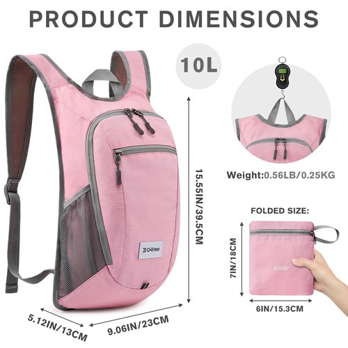 G4Free 10L/15L Hiking Backpack Lightweight Packable Hiking Daypack Small Travel Outdoor Foldable Shoulder Bag