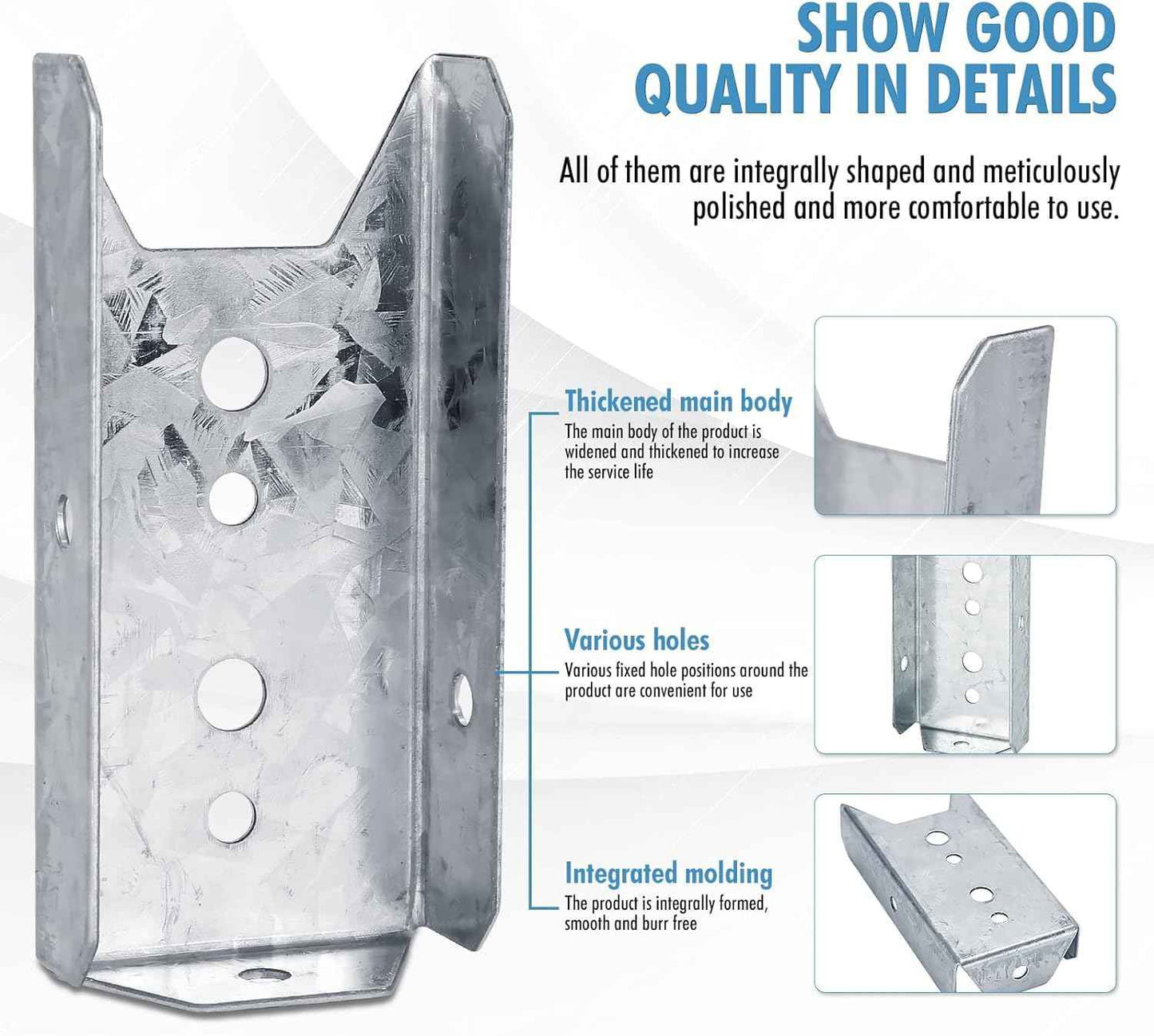 LukLoy 20 Pack 2x4 Brackets for Wood Rail, Fence Brackets Repair Kit Galvanized, Deck Railing Bracket Connectors for 2"×4"(Actually 1.5"x3.5") Wood Post, Includes 140PCS 304 Stainless Steel Screws