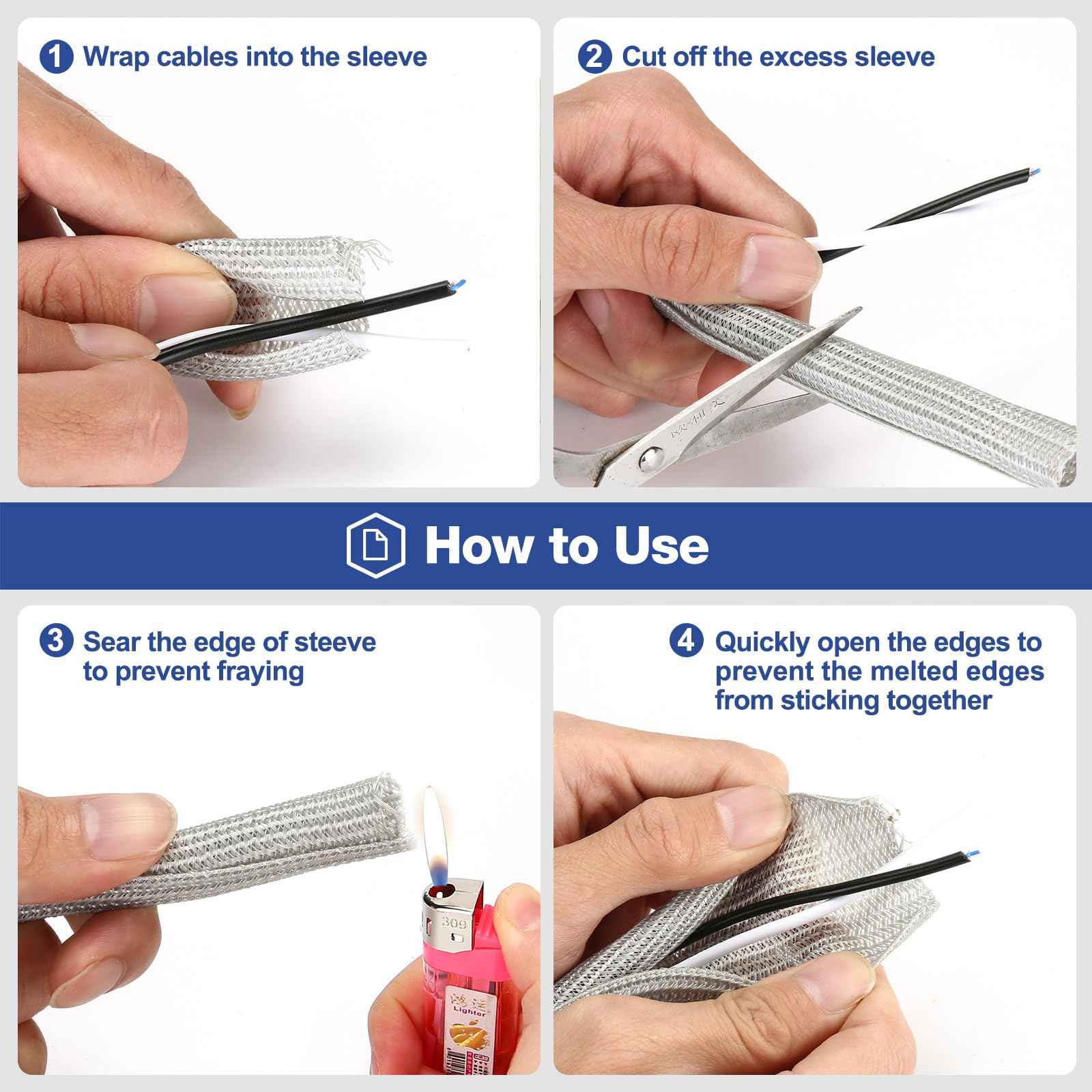 JOTO 1 Pack Cable Management Sleeve, 26 Feet Cord Organizer System with Zipper for TV Computer Office Home Entertainment, Flexible Cable Sleeve Wrap Cover Wire Hider System -Grey