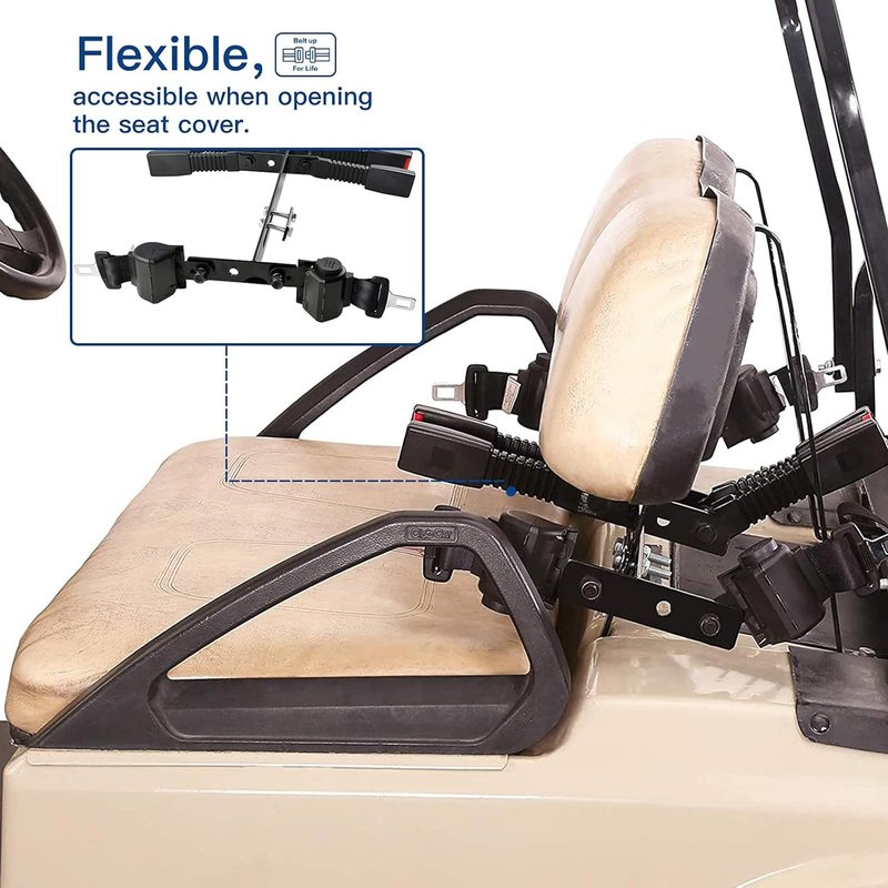 Courage Joy Kindness Retractable Golf Cart Seat Belts Kit,61" 2 Point Adjustable Seat Belts Universal Seat Belts for Golf Carts EZGO, Yamaha, Club Car, ICON, Star, Zone Golf Carts, Go Kart, Forkliftr