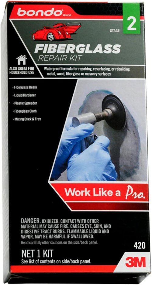 Fiberglass Resin Repair Kit - All-in-One Automotive, Marine & Home Repair Set | 0.45 Pint (7.2 oz)