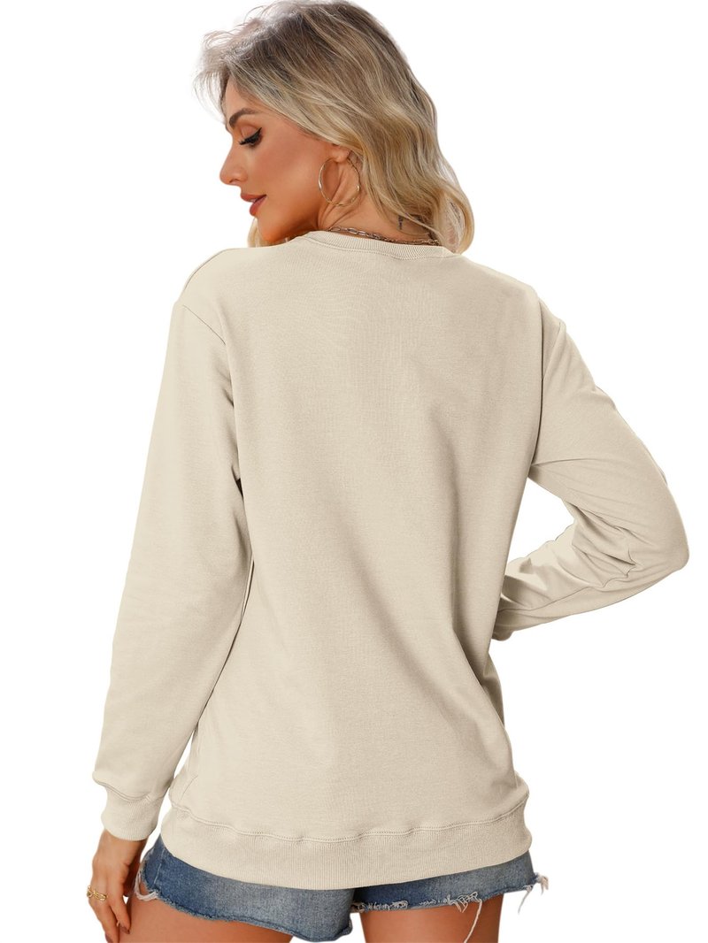 DAFOUOE Kindness Is Free Sweatshirt, Be Kind Sweatshirt Womens Teacher Teach Inspirational Sayings Pullover Crewneck Tops Beige