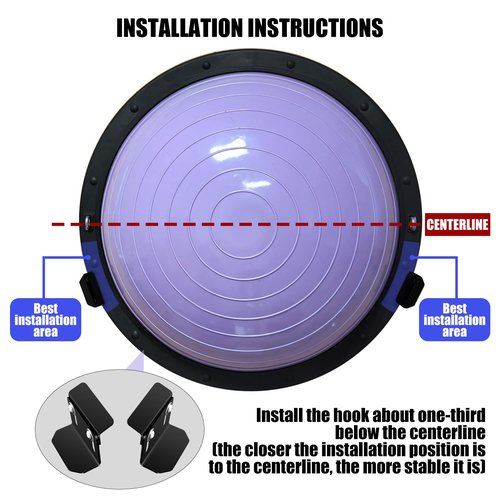 OMMUU Adjustable Wall Mount Exercise Balance Ball Storage Bracket Yoga Ball Holder, Half Exercise Ball Rack for Strength Fitness Ball Trainer Organizer Holder for Home Gym Studios Workouts