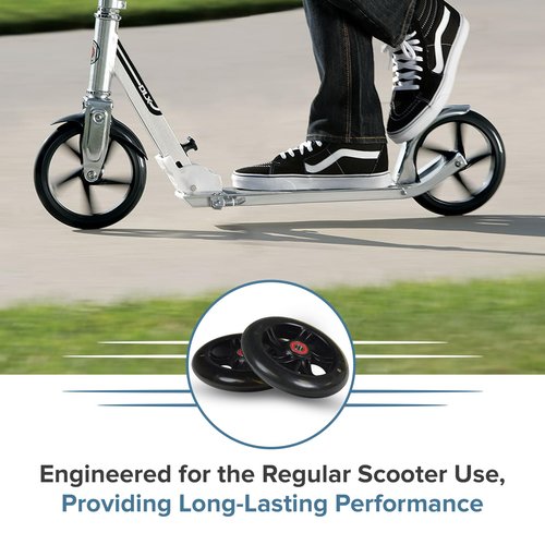 AlveyTech 125 mm Wheels for the Razor A3 Kick Scooter, Clear Wheel Black Hub (Set of 2)