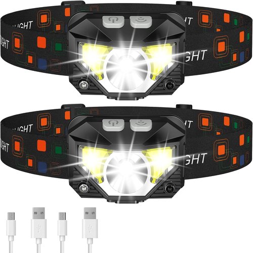 LHKNL Rechargeable Headlamp Flashlight - 1100 Lumen Brightness | 6-Pack Set for Outdoor Use