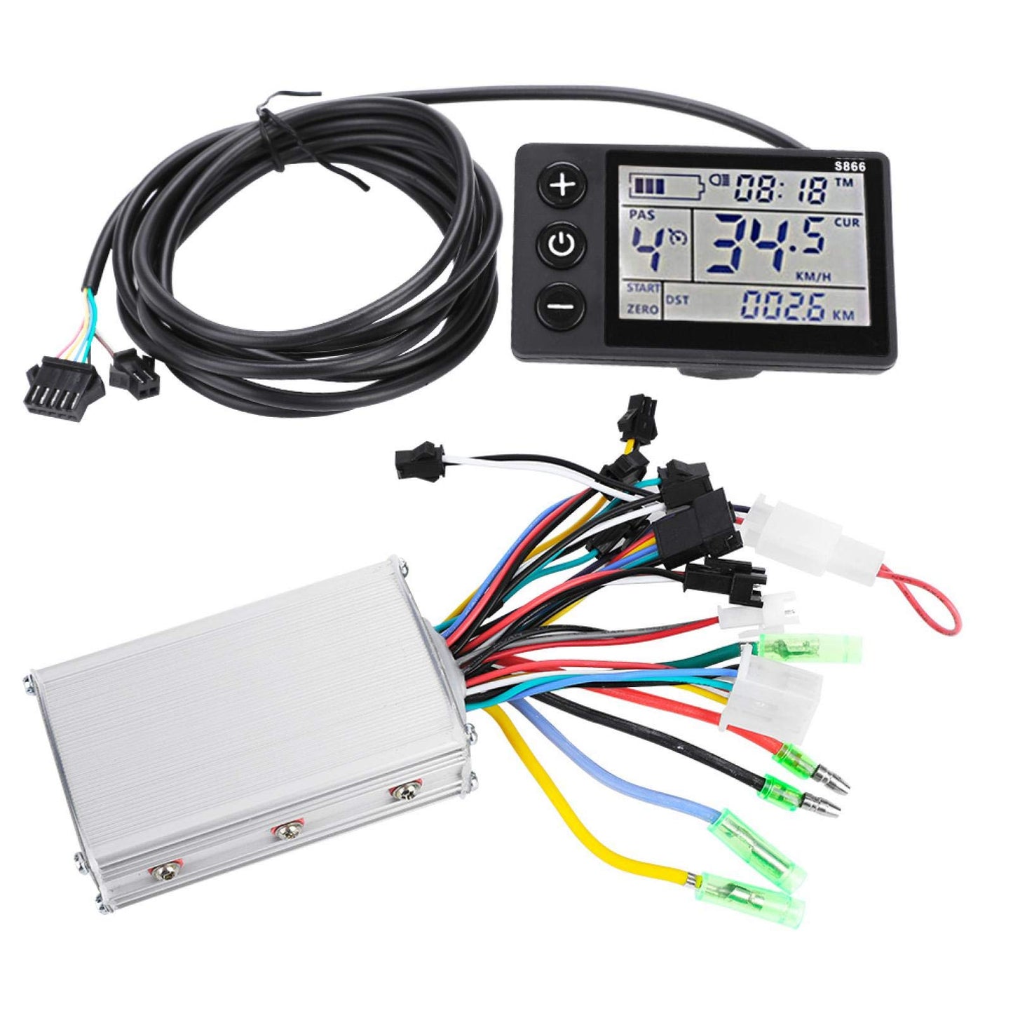 Electric Motor Controller, Electric Scooter Controller with LCD Display Panel Kit for Electric Scooter(36V/48V 350W)