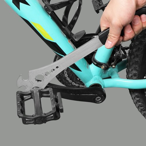 Oumers Bike Pedal Wrench, Bicycle Pedal Removal Spanner with Extra Long Handle, Multi-use 15mm,9/16 Pedal Removal Tool and 10mm/8mm/6mm Hexagon Hole