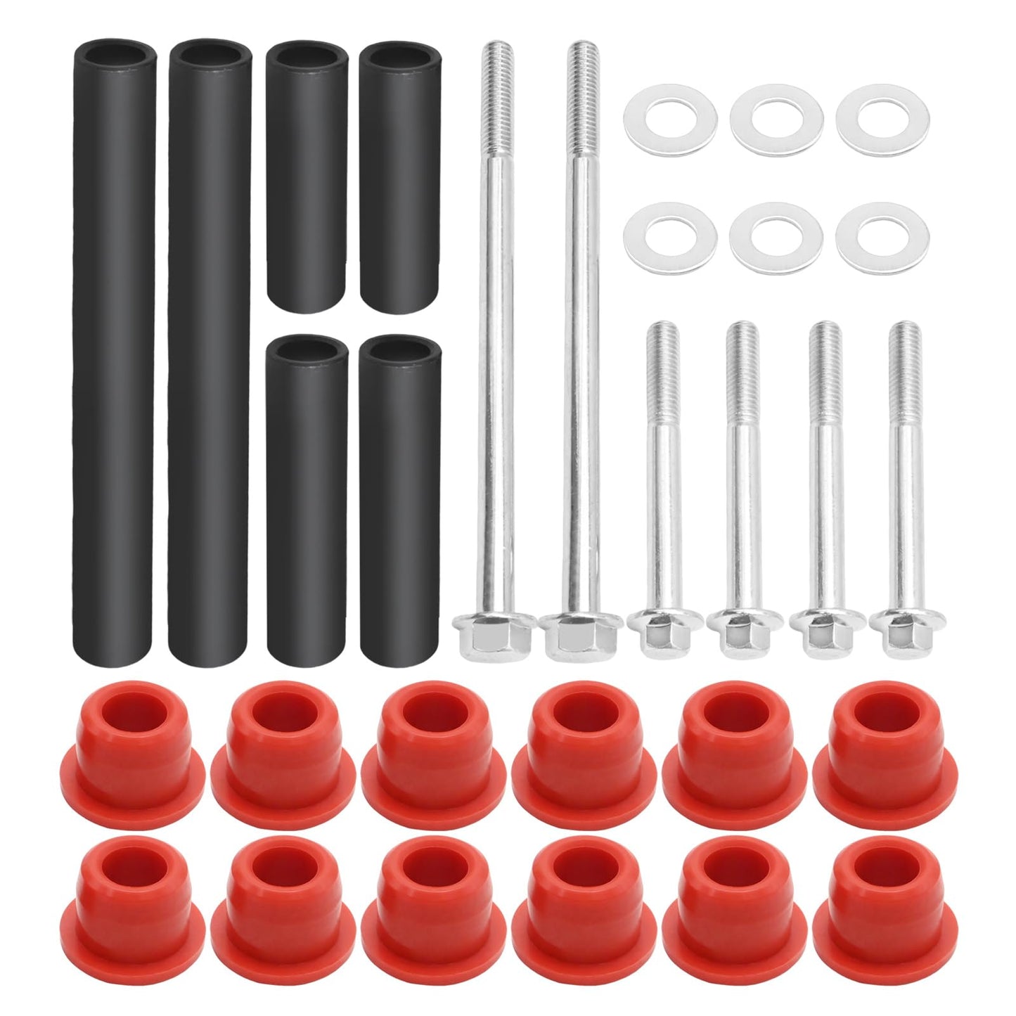 SYOWADA Golf Cart Front Bushing Kit with Polyurethane Bushings & Sleeves, Front Lower Spring Upper A-Arm Bushing Kit, Replacement for Club Car Precedent 2004-Up, Replaces 102289901