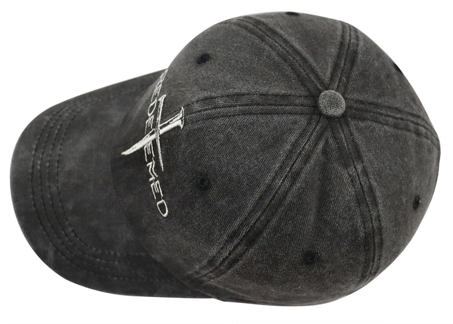 Christian Gifts for Women Men, Embroidered Jesus Cross Nails Hat, Adjustable Cotton Faith Redeemed Baseball Cap, Christ Blessed Gifts for Dad Mom Black