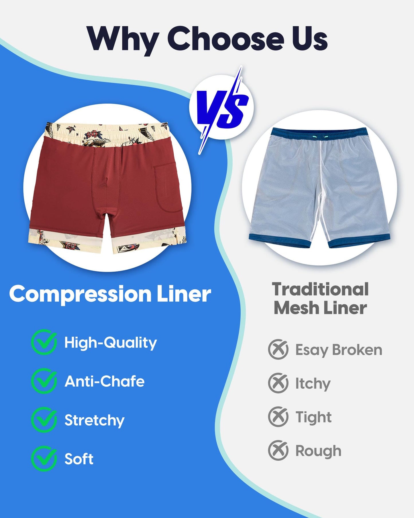 maamgic 7 Inch Mens Swim Trunks with Compression Liner Board Shorts with Zippered Pocket Bathing Suit for Beach Vacation Beige and Red Eagle American Flag Medium