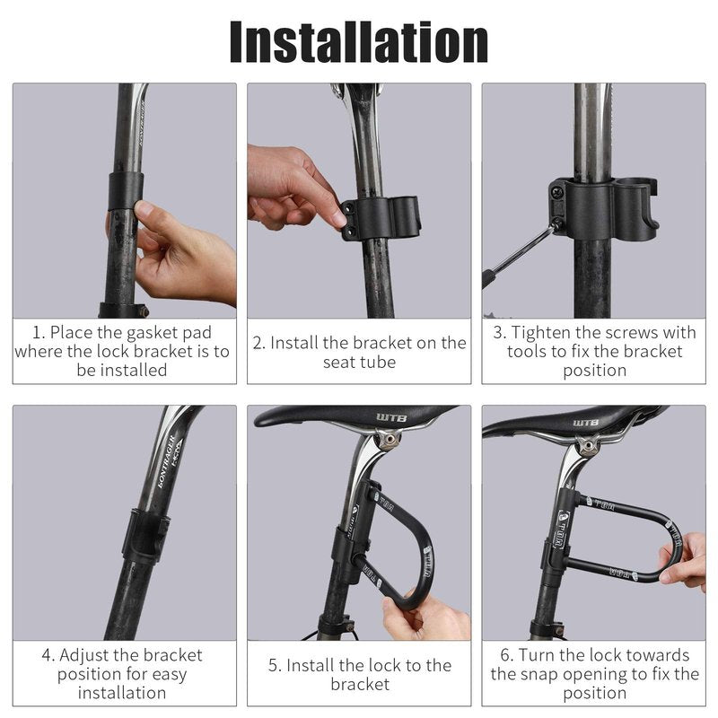 Bike U-Lock with 2 Keys, Heavy Duty High Security Anti-Theft Lock, Waterproof Rustproof Bicycle U-shaped Lock for Electric Scooter Mountain Bikes, Road Bikes, Shop Doors, Fences, with Mounting Bracket