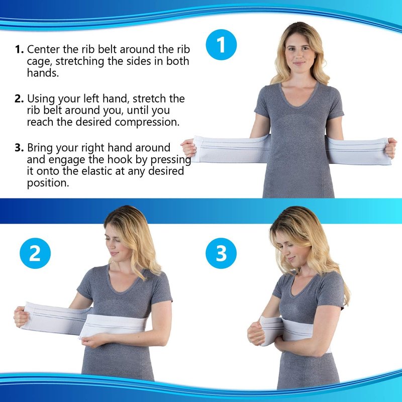NYOrtho Rib Brace for Women - Chest Compression Wrap for Ribs - Fits 30"- 45" - Broken Ribs Relief - Breast Support Band - Rib Protector for Cracked, Fractured, Dislocated Ribs - Rib Cage Belt - Made in USA