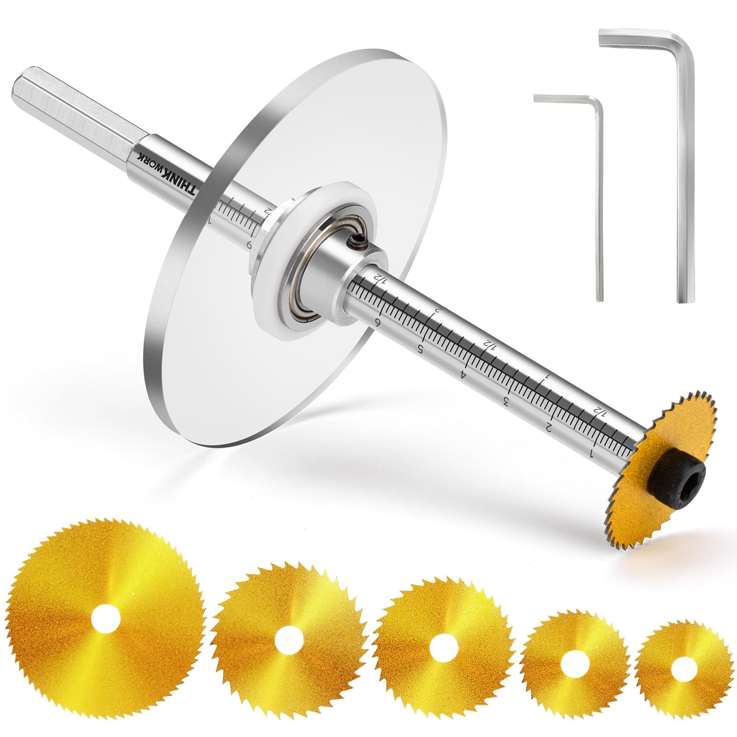 Inside Pipe Cutter for PVC Pipe, Cutter Tool Set with Scale Adjustable Depth Gauge, 5PCS Saw Blades and Hex Shank, Internal Plastic ABS Pipe Cutter Set