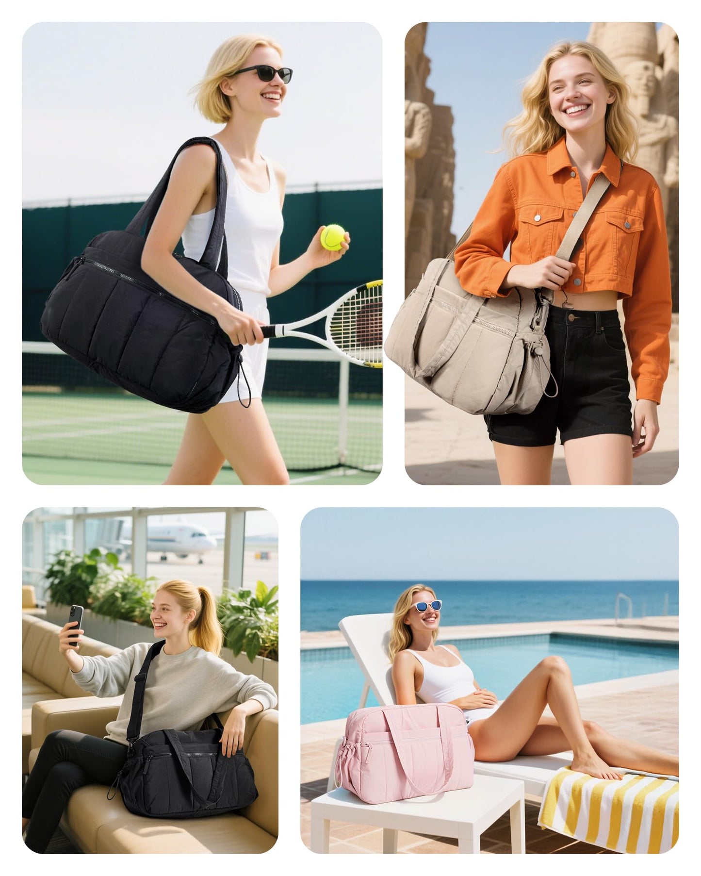 BAGSMART Duffle Bag for Travel, Gym Bag for Women, Weekender Carry on Bag