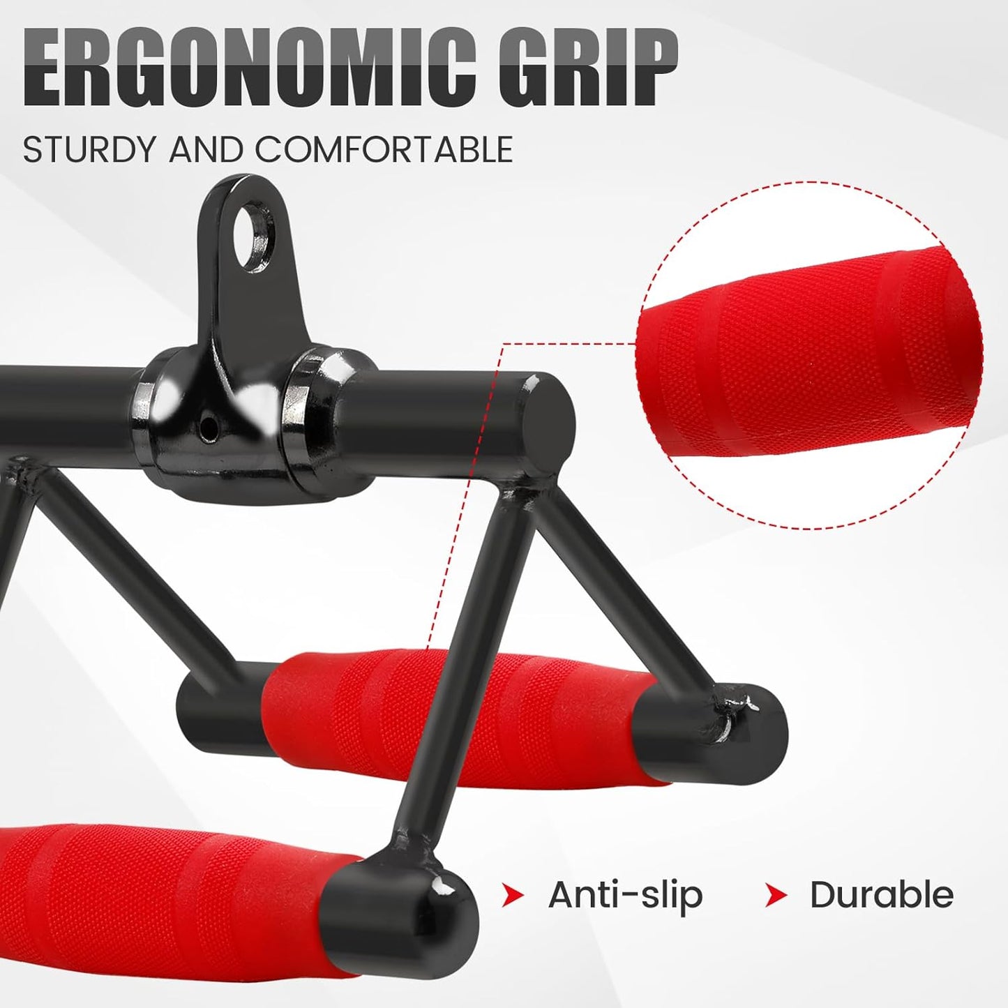 Skiennix V-Shaped Bar | Rotating Curl & Lat Pull Down Bar with PU Grip | Home Gym Attachment
