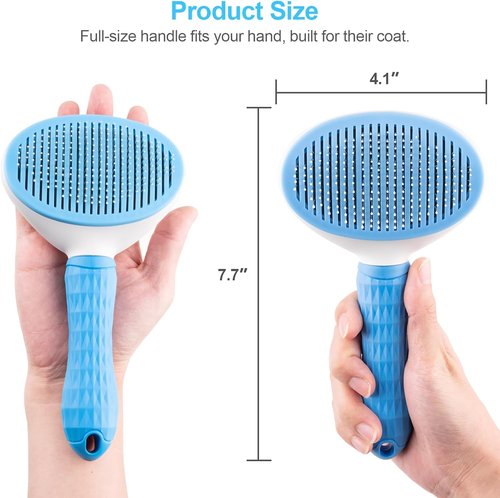 Depets Self-Cleaning Slicker Brush | Pet Grooming Tool for Dogs, Cats & Bunnies - Effortless Shedding Removal