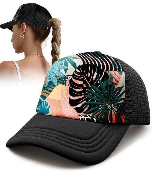 Flafens Women's Trucker Hat – Cute Summer Casual Baseball Caps for Women and Girls Golf Ball Hats with Adjustable Snapback, for Outdoor Sports, Plants